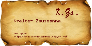Kreiter Zsuzsanna névjegykártya